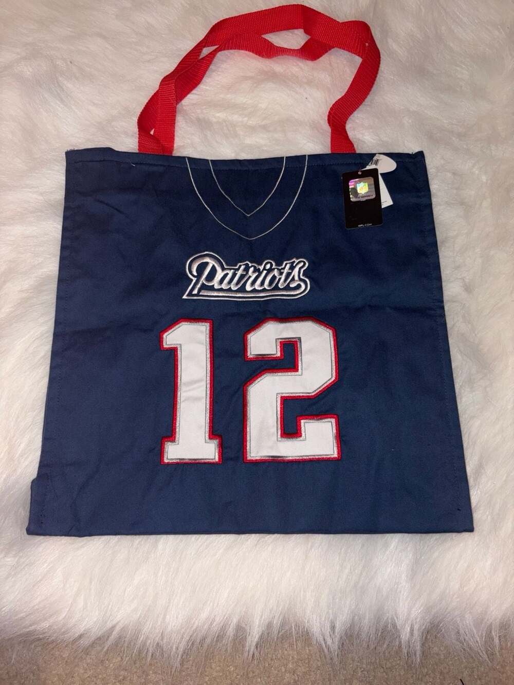 NFL New England Patriots Tom Brady #12 Jersey Style Tote Bag